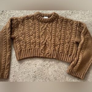 Zara Cropped Light Brown Sweater, Girl’s Size Large